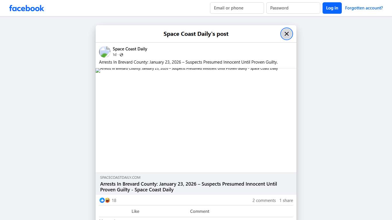 Arrests In Brevard County: January 23,... - Space Coast Daily Facebook
